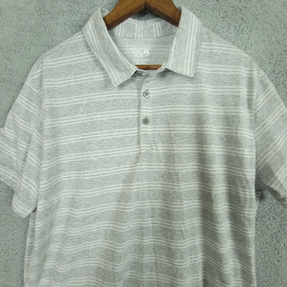 Mountain Hardwear Polo Shirt Mens XL Striped Cotton Blend Short Sleeve‎